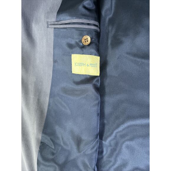 Joseph & Feiss Men’s Blue Silk 3 Button Blazer 50R No Vent - Picture 8 of 10